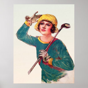 Vintage 1929 Golf-utskrift Poster