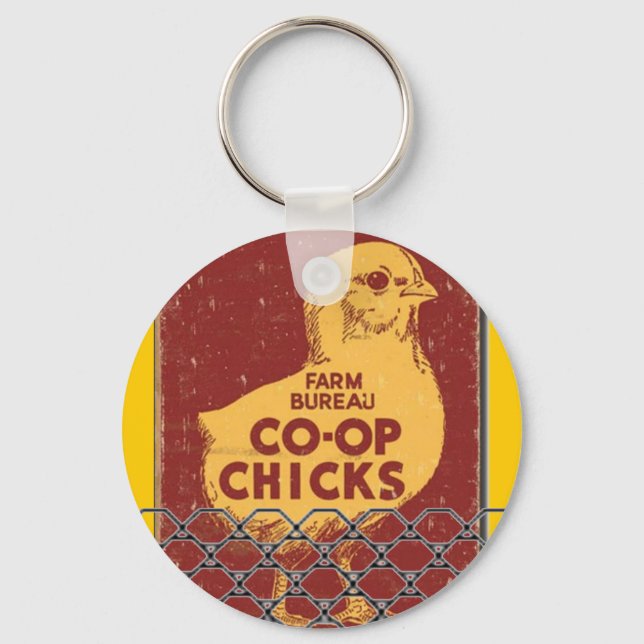 "Vintage 1930 Co-Op Chick ad" Nyckelring (Framsida)