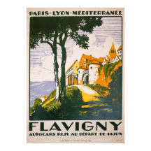 Vintage 1930 Flavigny Fransk Travel Poster