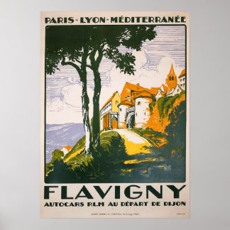 Vintage 1930 Flavigny Fransk Travel Poster