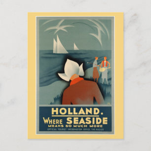 Vintage 1930 Nederländska sjöresa Vykort