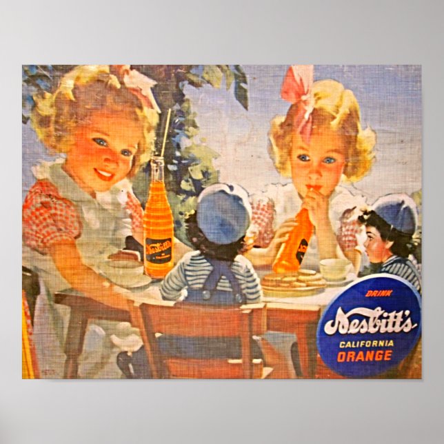 Vintage, 1930, Nesbits Orange Soda Pop Poster (Framsidan)