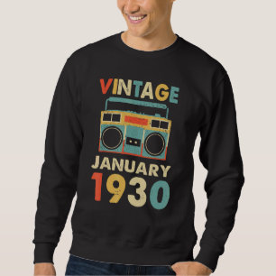 Vintage 1930: Retro 80's Old school Boombox Lång Ärmad Tröja