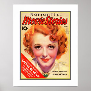 VINTAGE 1930-TAL FILMTIDSKRIFTSOMSLAG POSTER