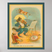 Vintage 1930-tal Hey Diddle Diddle Barnramsrim