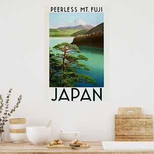 Vintage 1930-tal Peerless Mt Fuji Japan Resa Affis Poster