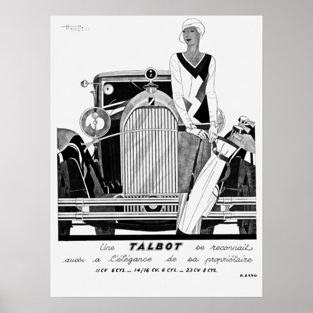 Vintage 1930 Talbot Poster (Framsidan)