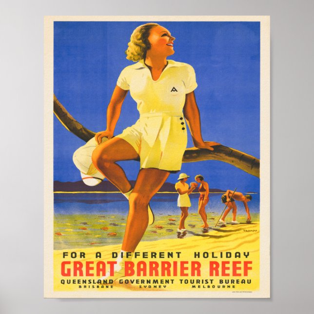 Vintage 1930-talet Australiens reseaffisch Poster (Framsidan)