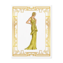 Vintage 1930-talet Mode Hollywood Gown Art