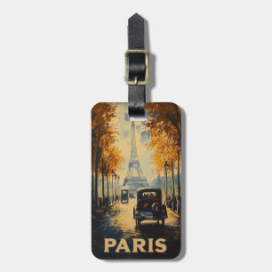 Vintage 1930-talet: Paris Travel Poster Eiffel Tor Bagagebricka