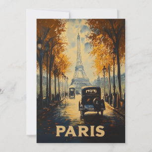 Vintage 1930-talet: Paris Travel Poster Eiffel Tor Inbjudningar