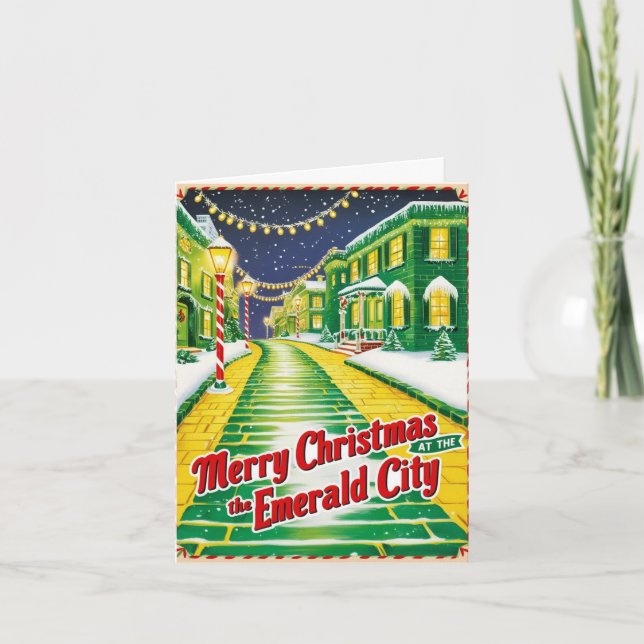 Vintage 1930-talet, smaragdjul helgkort (Framsida)