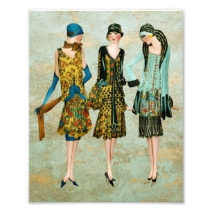 Vintage 1930-talets modeillustration fototryck