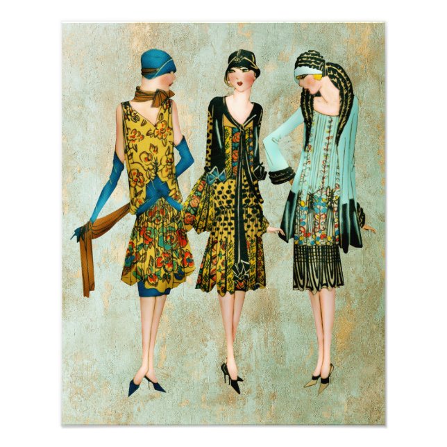 Vintage 1930-talets modeillustration fototryck (Framsidan)