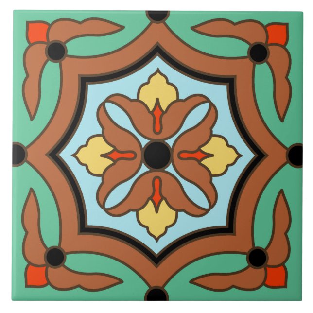 Vintage 1930-talets Wrigley Island Wrigley Tile Kakelplatta (Framsidan)