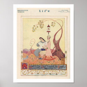 VINTAGE 1930-TALS MAGASINSOMSLAGSILLUSTRATION POSTER