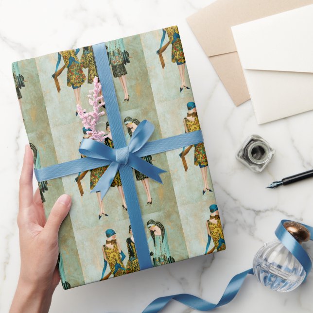 Vintage 1930-tals modeillustration presentpapper (Gifting)