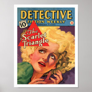 VINTAGE 1930-TALS TIDSKRIFTSOMSLAGSILLUSTRATION POSTER