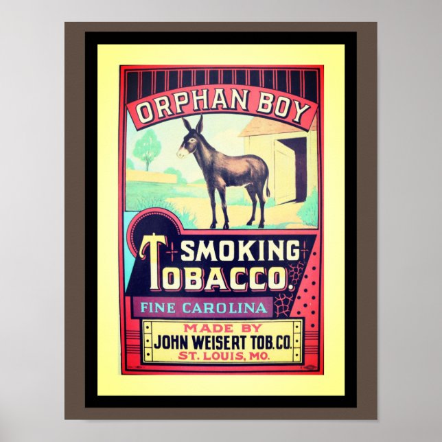 "Vintage, 1930's "Orphan Boy" Tobacco Poster (Framsidan)