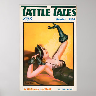 Vintage 1930s Pin Up Flickaffisch & Canvas A Poster