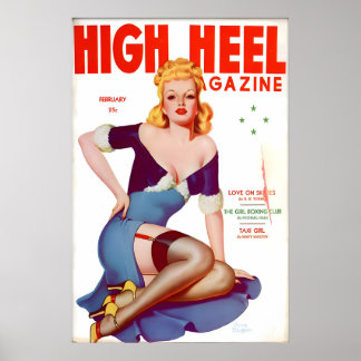 Vintage 1930s Pin Up Flickaffisch & Canvas Hög Poster