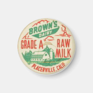 "Vintage-1930s RAW MJÖLK" Magnet