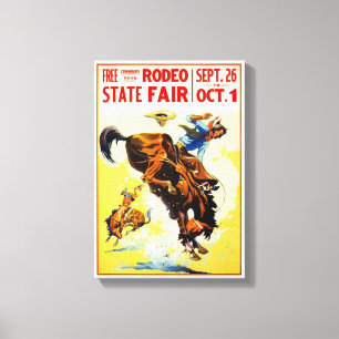 Vintage 1930s Rodeo Poster återställd Canvastryck