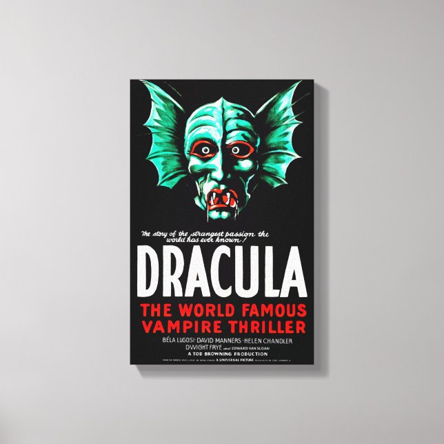Vintage 1931 Dracula Stretched Kanvastryck (Framsida)