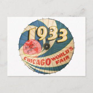 Vintage 1933 Chicago World's Fair Souvenir Art Vykort