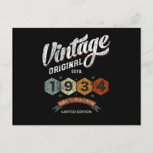 Vintage 1934 Åldras till 88:e födelsedagen Vykort