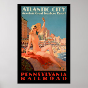 Vintage 1935 - Atlantisk stadsaffisch Poster