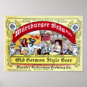 Vintage 1935: Etikett Daeufer-Lieberman Beer Poster