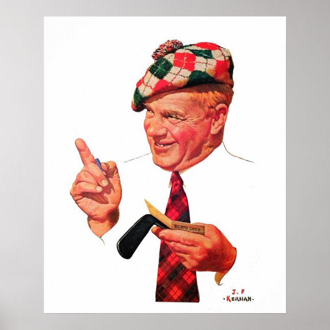 Vintage 1935 Golf-utskrift Poster (Framsidan)