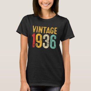 Vintage 1936 86th Birthday Dekoration Manar Kvinno T Shirt