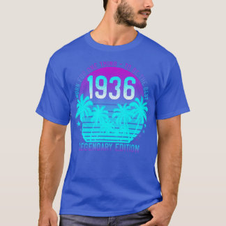Vintage 1936 Birthday 85th Aesthetic Sunset Handfl T Shirt