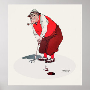 Vintage 1936 Golf-utskrift Poster