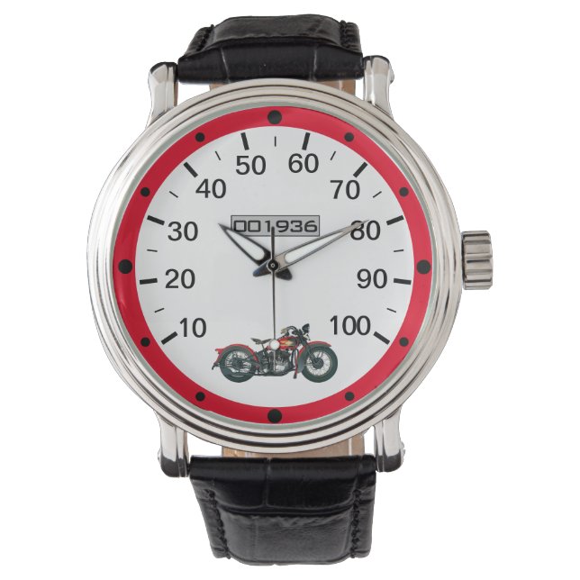 Vintage 1936: Motorcykelns hastighetsmall Armbandsur (Framsida)