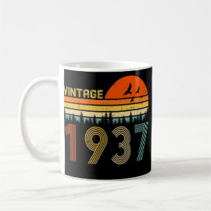 Vintage 1937 85:e födelsedagspressen Gift Manar Kv Kaffemugg