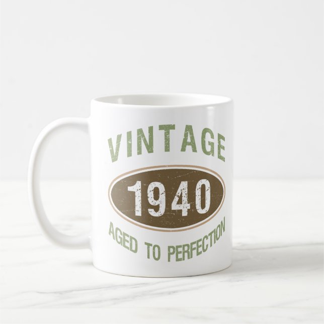 Vintage 1940 80 Födelsedag Kaffemugg (Vänster)