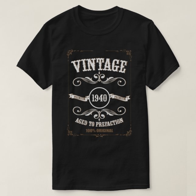 Vintage 1940 - Åldras till helgdag T-Shirt (Design framsida)