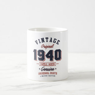 Vintage 1940 Född 1940 i Retro Birthday Gift Kaffemugg