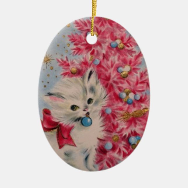 Vintage 1940 julkatt julgransprydnad keramik (Framsidan)