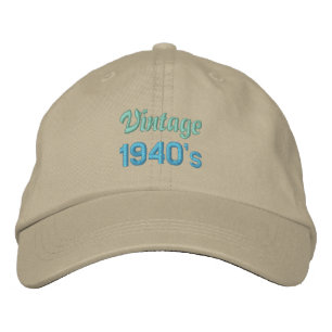 VINTAGE 1940: s lock Broderad Keps