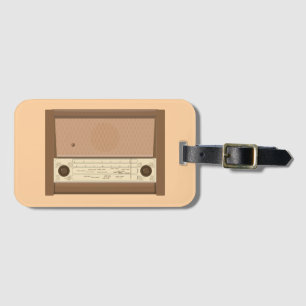 Vintage 1940-tal Retro Träradio Bagagebricka