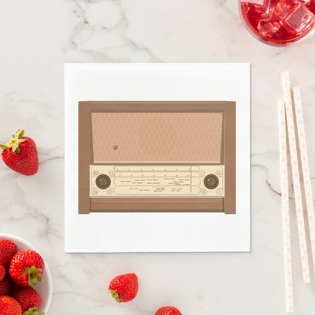 Vintage 1940-tal Retro Träradio Pappersservett (Skapare uppladdad)