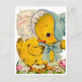 Vintage 1940-talet Påsk Hälsning Baby Chick Helg Vykort