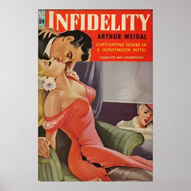 Vintage 1940-talet Pin Up Flickaffisch & Canvas Poster (Framsidan)