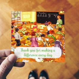 Vintage 1940-talets klassrum - tack vare lärarkort kort