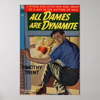 Vintage 1940s Pin Up Flickaffisch & Canvas All Poster
