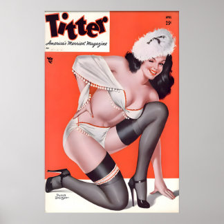 Vintage 1940s Pinup-flickaposter & Canvas Poster